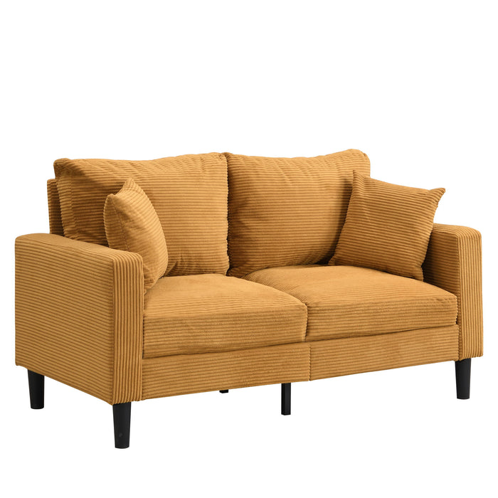 High Resilience Loveseat Sofa With Wooden Frame