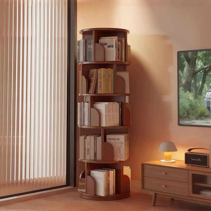 5 Tier Rotating Bookshelf, Spinning Design