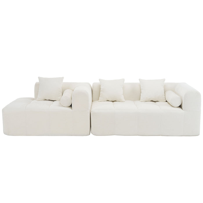 Sectional Free Combined Sofa With 2 Side Pockets