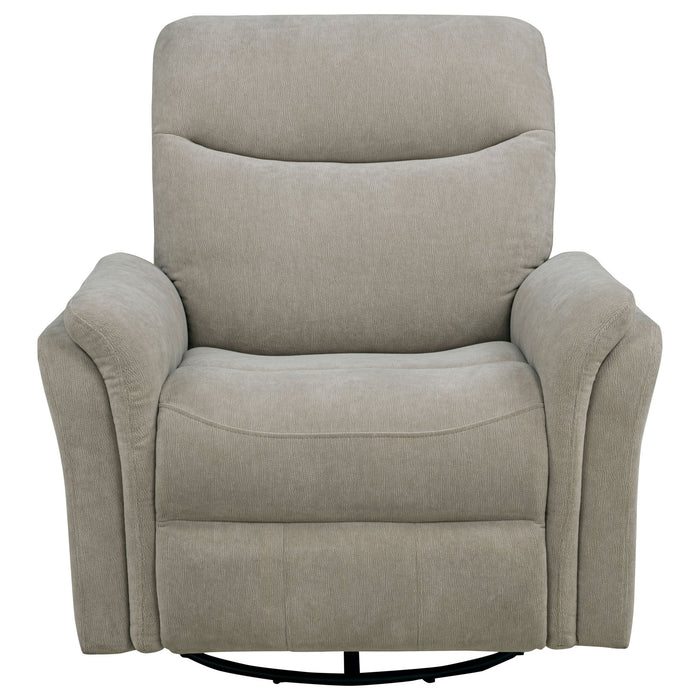 Adler Upholstered Power Swivel Glider Recliner Greige