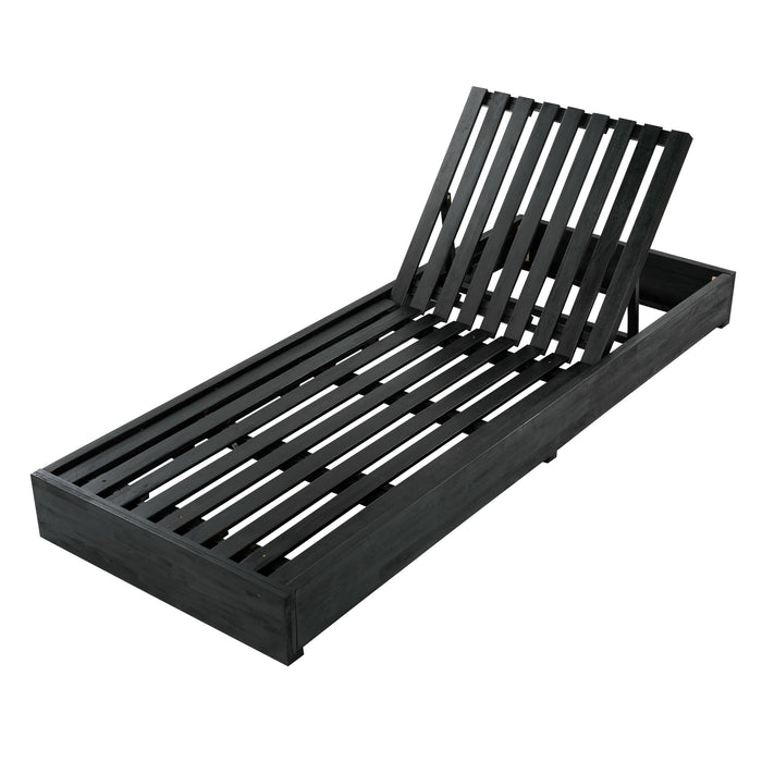 Ian - Adjustable Chaise Lounge With Open Slat Design - Black