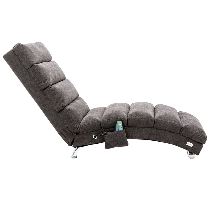 Massage Chaise Lounge Indoor With Remote Control, Ergonomic Electric Massage Lounger