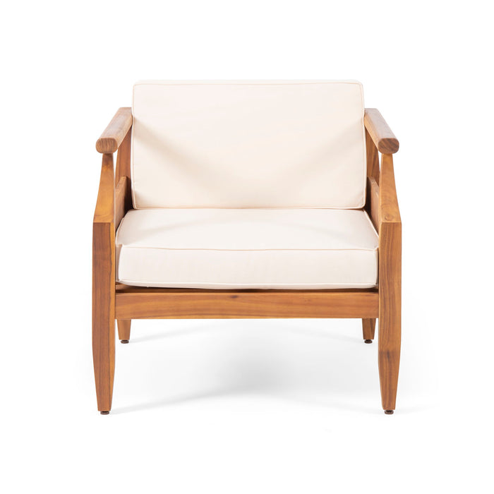 Outdoor Club Chair With Recessed Arms And Cushions