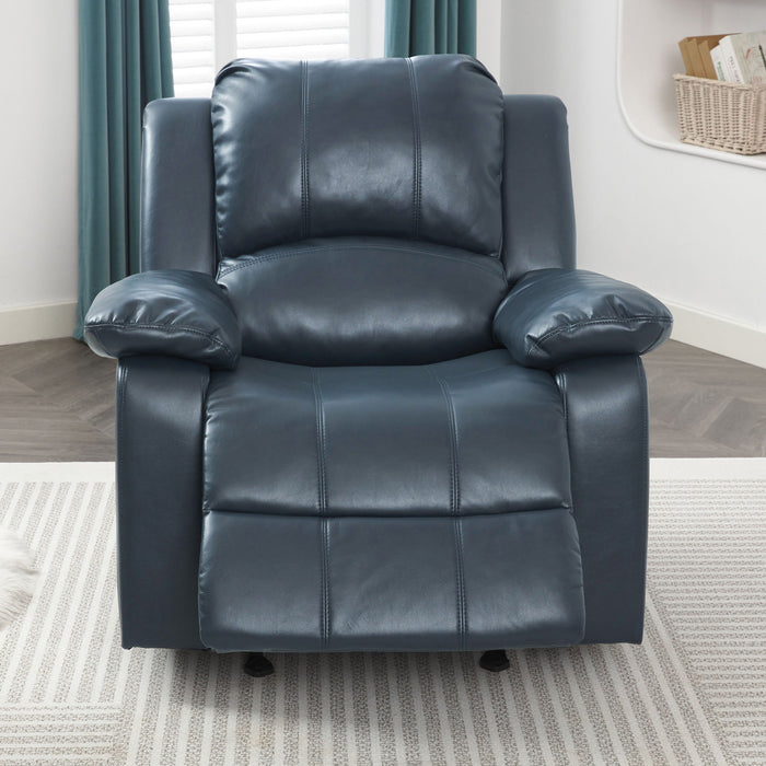 Charlotte - Gel Glider Recliner With Sturdy Wood Frame - Blue