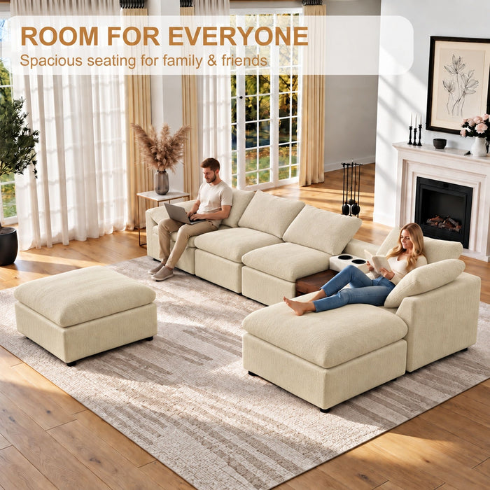 Modular Cloud Couch With Storage Console