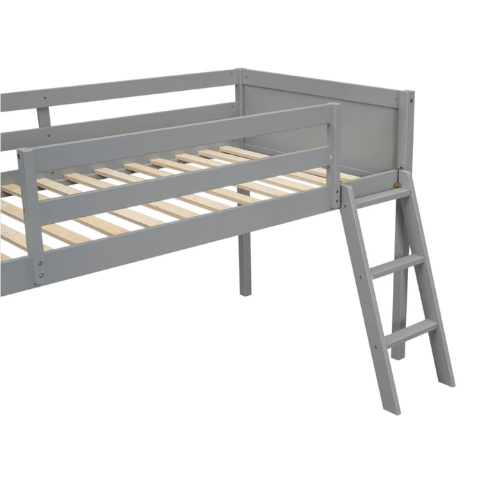 Low Loft Bed With Adjustable Ladder