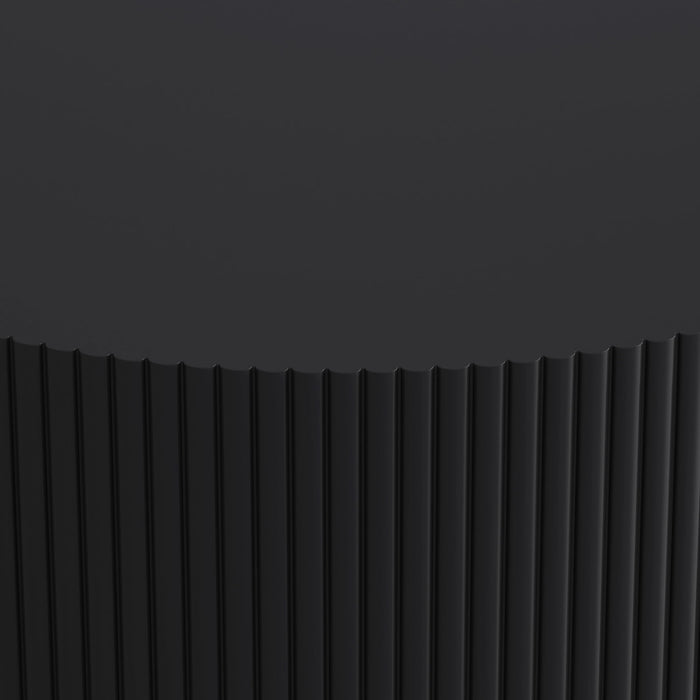 Round Coffee Table With Storage, Vertical Stripe Design