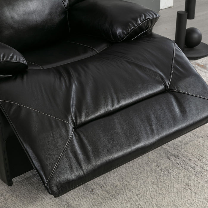 3 Seater Home Theater Recliner Manual Recliner Chair With A LED Light Strip Two Built-In Cup Holders For Living Room