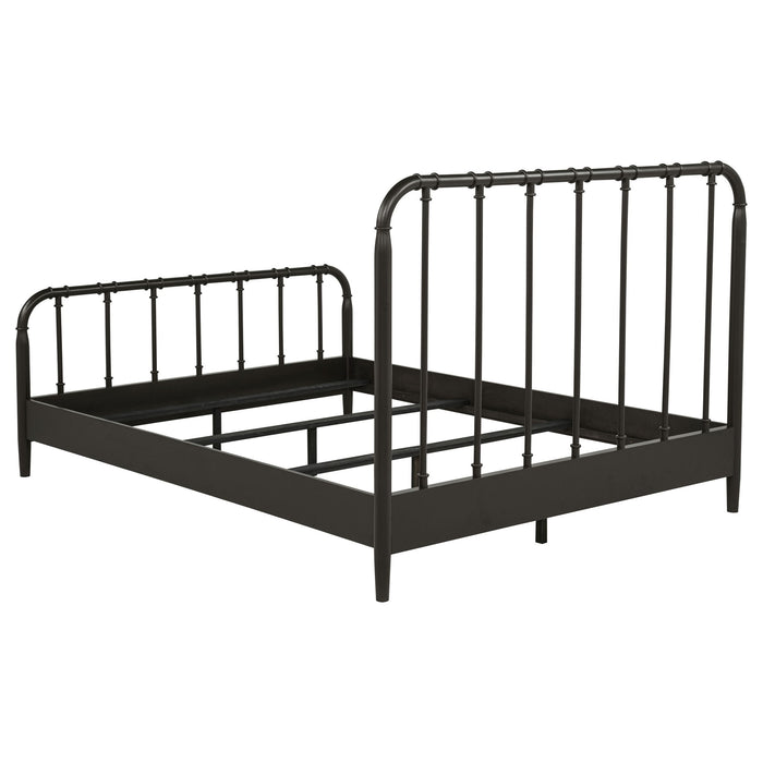 Rocco All Wood Water Pipe Open Frame Queen Bed Dark Bronze