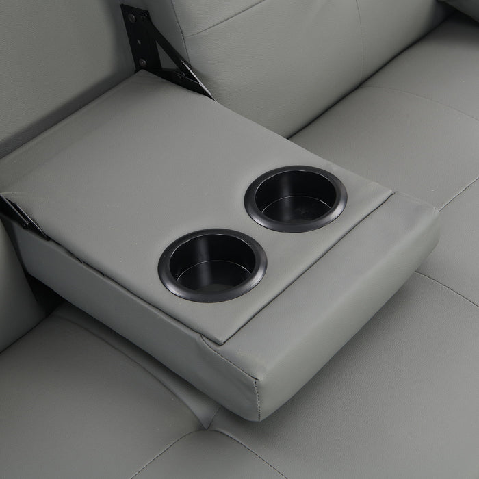 Modern Sofa Bed With Armrest 2 Holders, Wood Frame & Stainless Leg