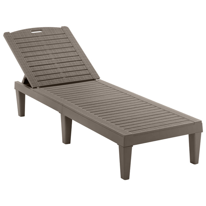 2 Piece Outdoor Chaise Lounges With Adjustable Backrest