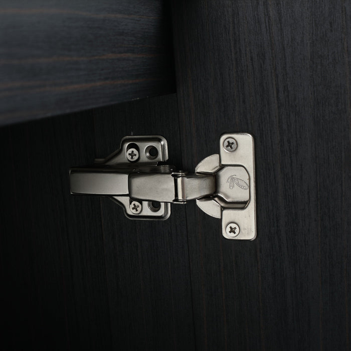 Modern Wall Mounted Bathroom Vanity With Thick Edge Resin Sink And Storage Rack