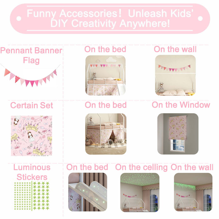 Jack - House Loft Bed With Slide And Curtain Set