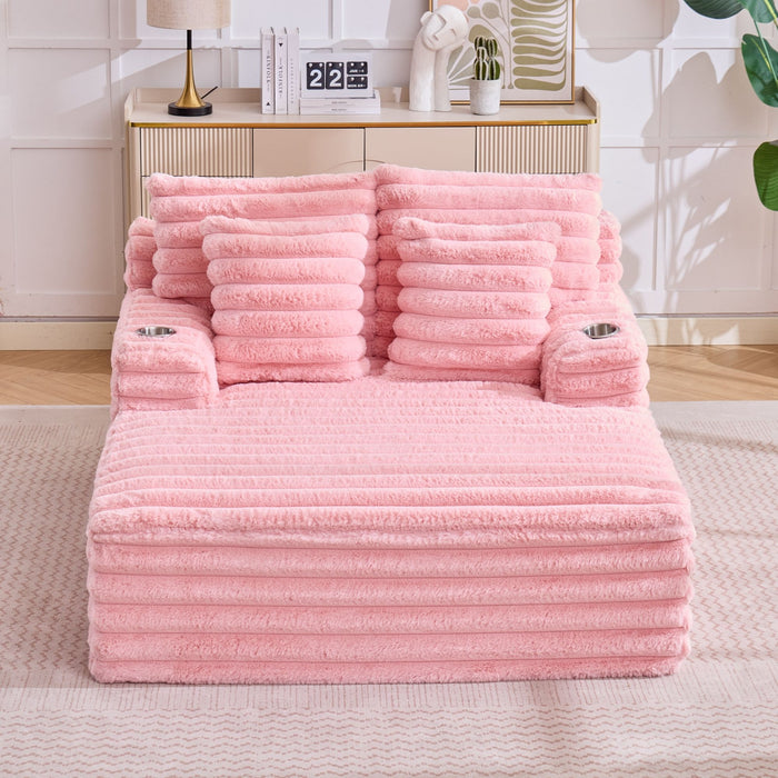 Oversized Chaise Lounge Chair Indoor With Pillows For Living Room