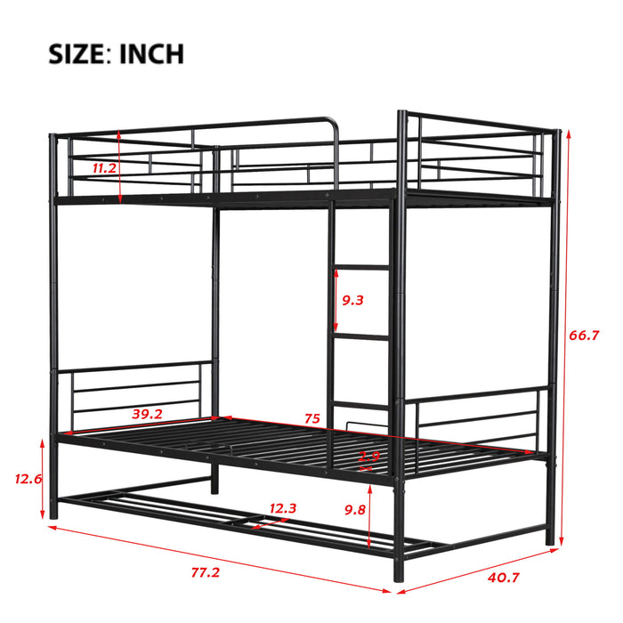 Metal Bunk Bed & Shelf And Guardrails