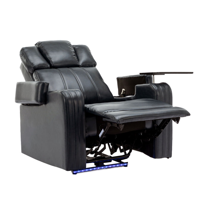 Power Recliner Theater Chair With Cooling Cup Holder, Bluetooth Speaker, LED Lights, USB Ports