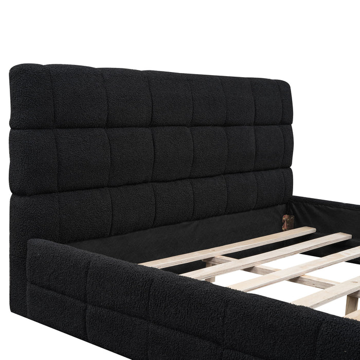 Upholstered Platform Bed With Headboard
