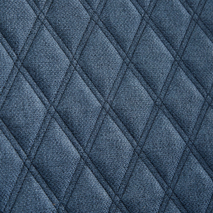 Accent Chair With Quilted Back And Silver Studs - Dark Blue