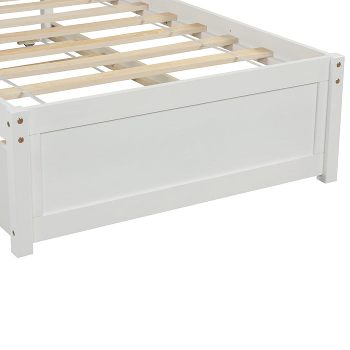 Platform Bed Wood Bed Frame With Trundle