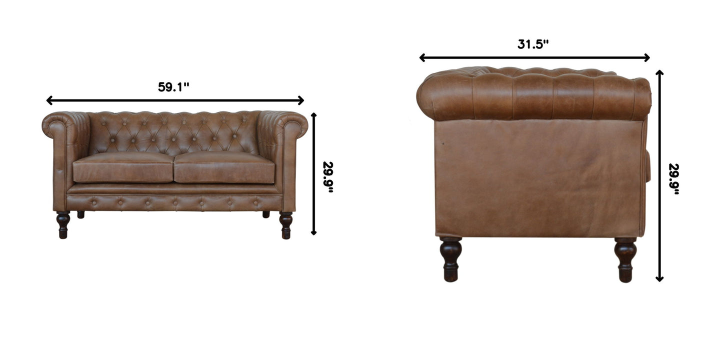 Buffalo - Leather Chesterfield Sofa - Brown