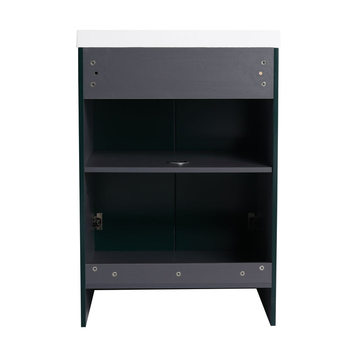 Contemporary Freestanding Bathroom Vanity With Resin Sink & Soft-Close Cabinet Doors