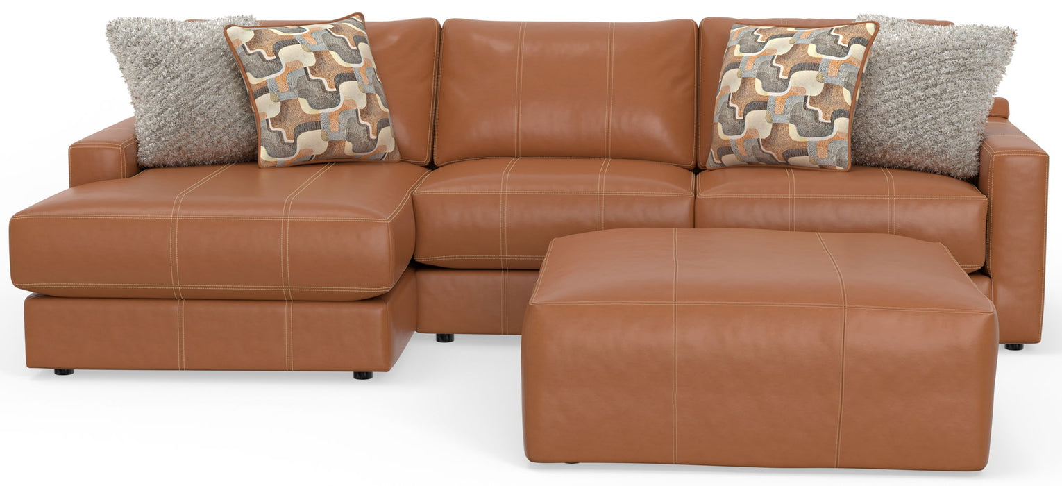 Minori - Italian Leather Sofa / Chaise And Cocktail Ottoman