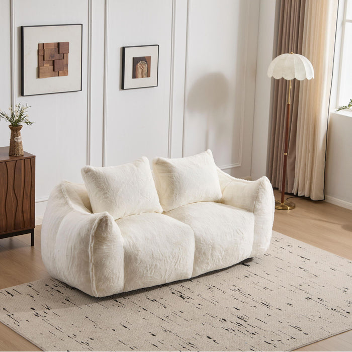 Giant Bean Bag Couch, Ultra Soft Fluffy Loveseat For Living Room