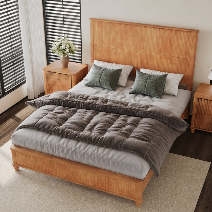 Platform Bed Frame With Tall Headboard