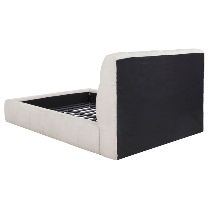 Nollet 48-inch Upholstered Queen Panel Platform Bed Cream