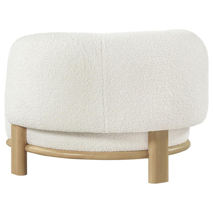 Lawler Upholstered Barrel Back Accent Chair Ivory and Natural