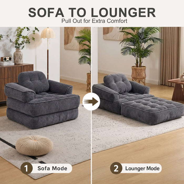 Convertible 2 In 1 Armrest Sofa For Bedroom