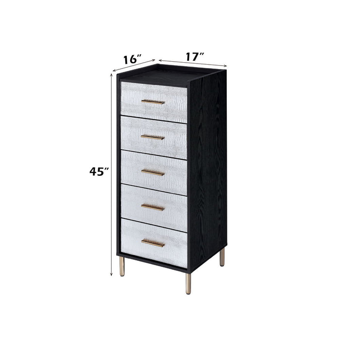 Myles - Jewelry Armoire - Black, Silver & Gold