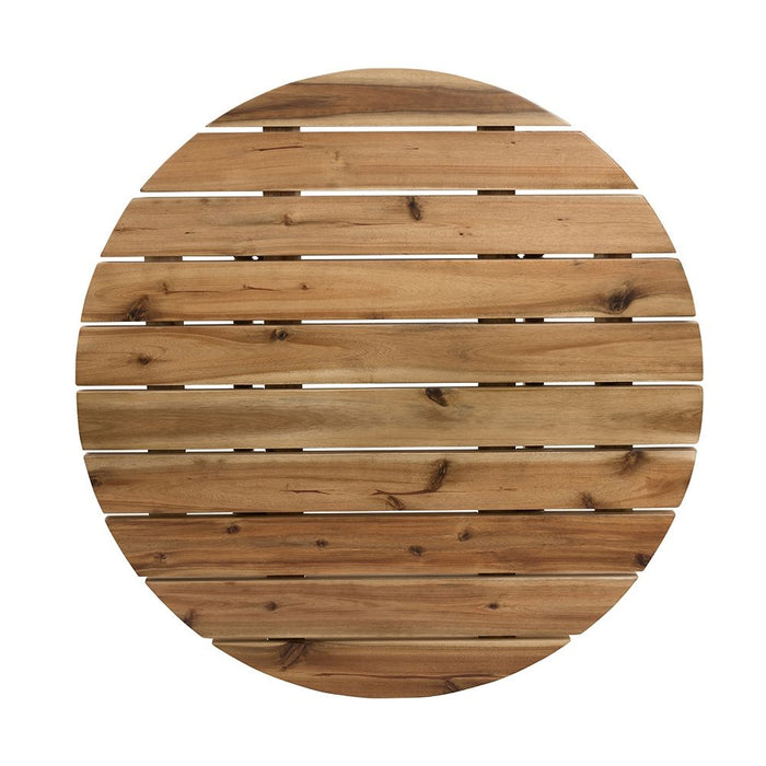 Round Dining Table, Solid Wood - Natural Wood / Brown