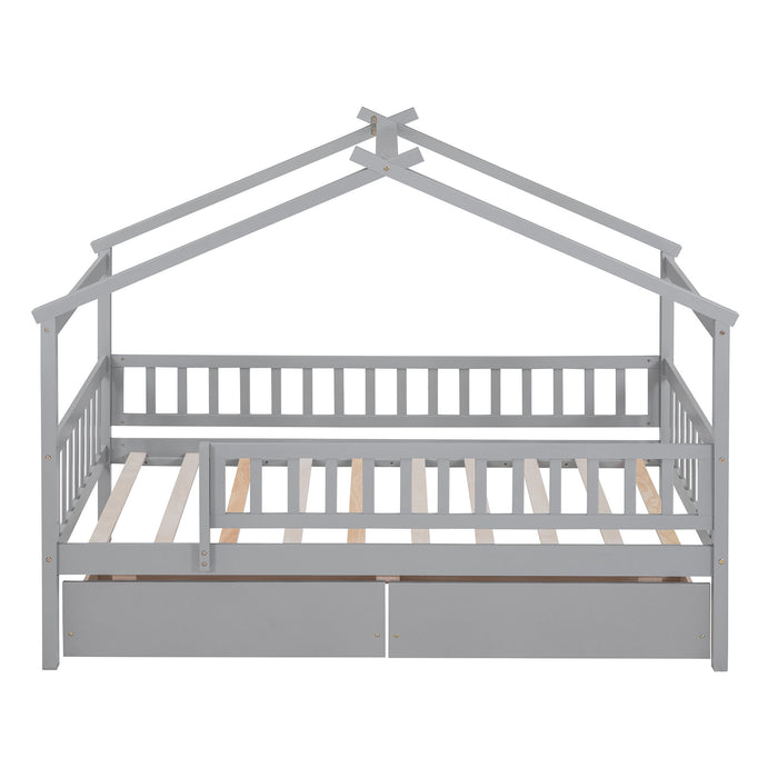 House Bed With 2 Drawers