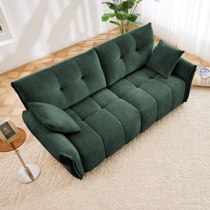 Modern Sofa & Pillows, Textured Cover, High Rebound Cushions