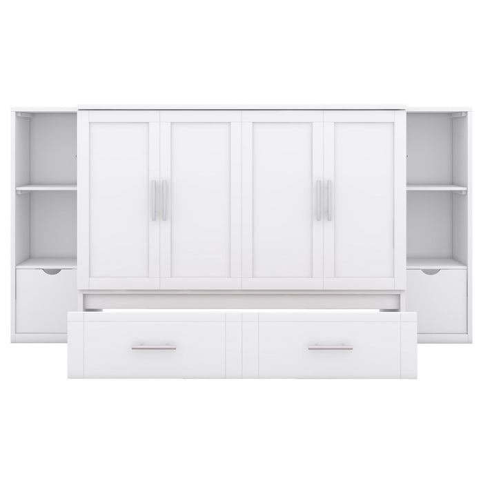 Murphy Bed With Shelves, Drawers And USB Ports