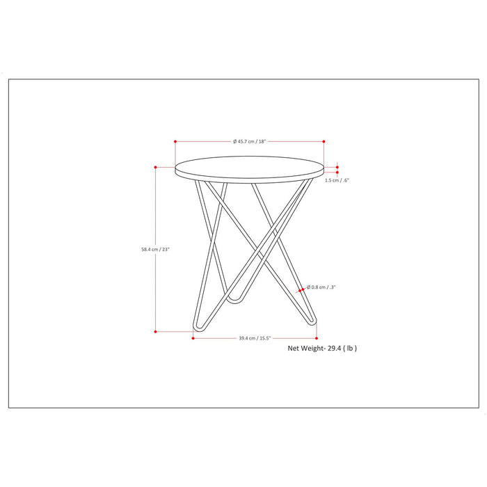 Gabon - Accent Table - White / Gold