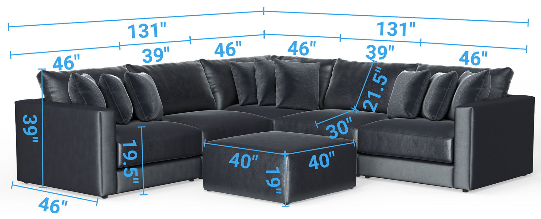 Remington - Modular Sofa And Cocktail Ottoman