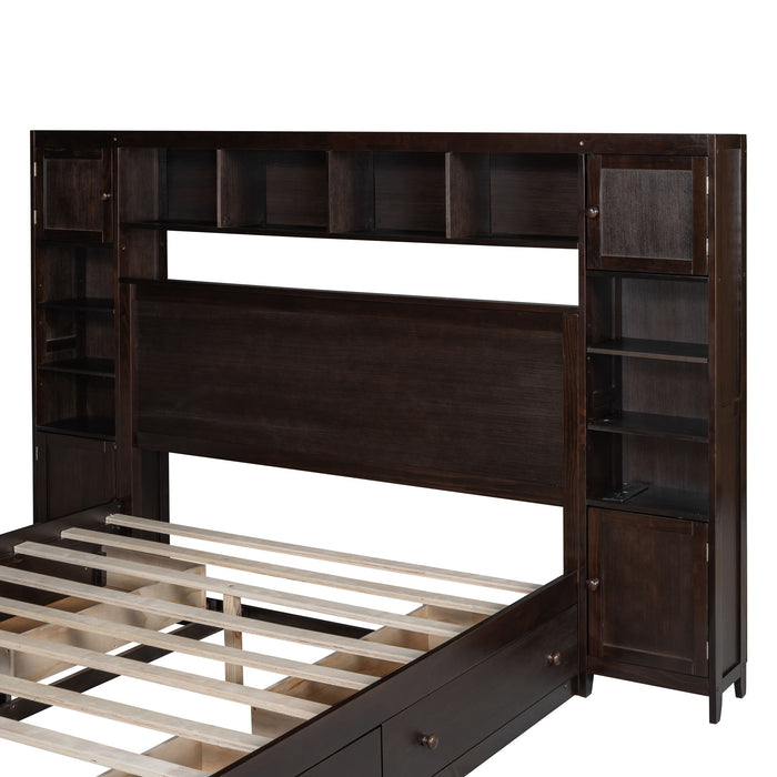 Bed With All In One Cabinet, Shelf And Sockets