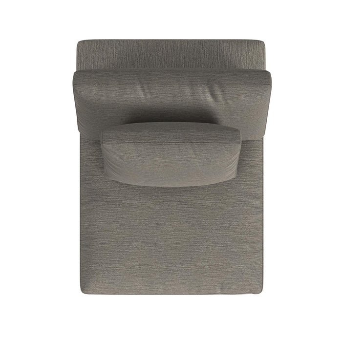 York - Modular Armless Chair With Overstuffed Cushion And Adjustable Pillows - Taupe