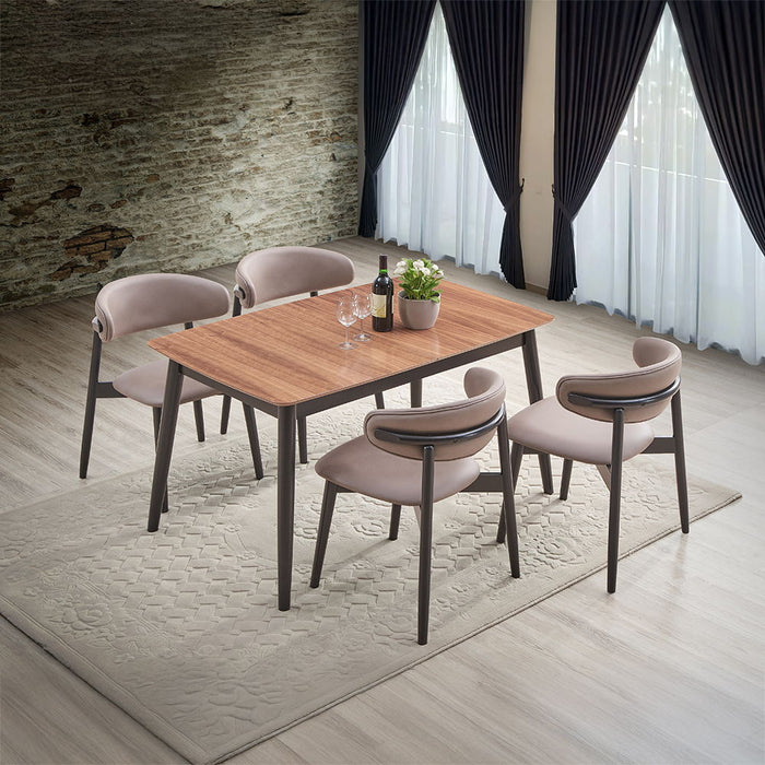 Lanae - Side Chair (Set of 2) - Coffee Polish Microfiber & Black