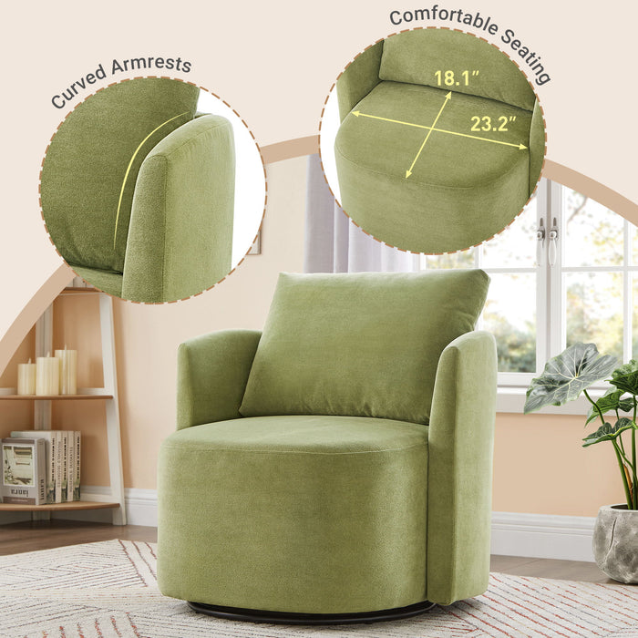 360° Modern Swivel Chair With Upholstered Curved Design