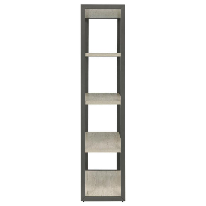 Loomis - 72" 4-Shelf Bookshelf - Whitewashed Gray