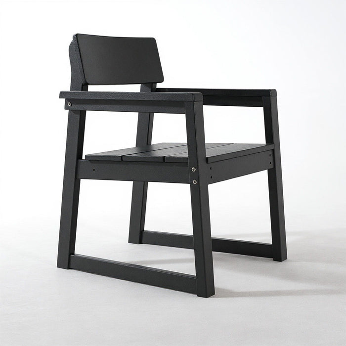 5 Piece Outdoor Dining Set, Table With Umbrella Hole And 4 Armrest Chairs