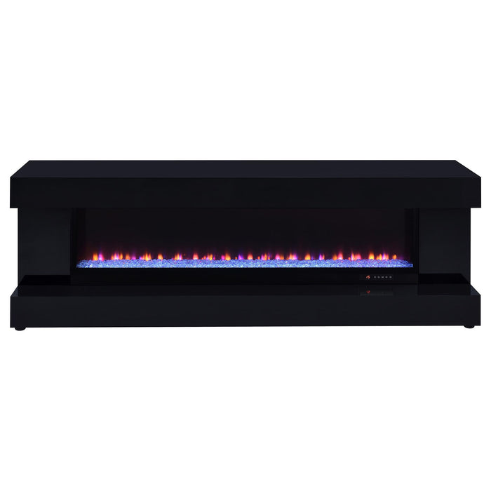 Mallory TV Stand Fireplace Console Bluetooth Speaker Black High Gloss