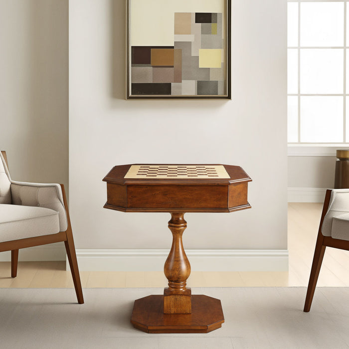 Bishop - Reversible Chess Checker Game Table With Game Tray (Chess Fingures Not Included)