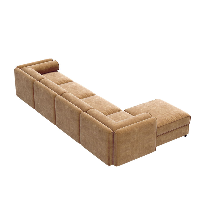 Contemporary Elegant White Chenille Sofa With Storage And Ottoman