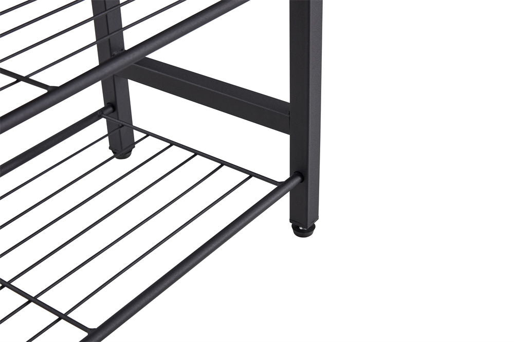 Dn 3 & 4-Tier Metal Shoe Rack, Modern Multifunctional Shoe Storage Shelf With MDF Top Board