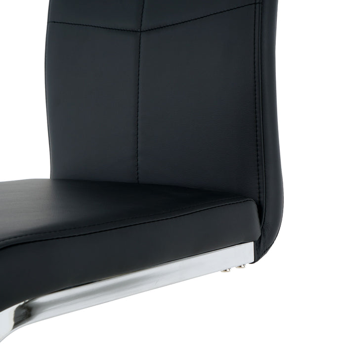 Modern Dining Chairs With Padded Seat And Metal Legs