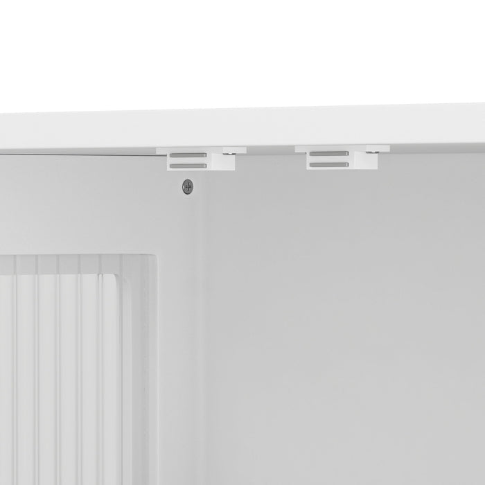 3 Door Wall Cabinet With Glass Door And Towel Bar